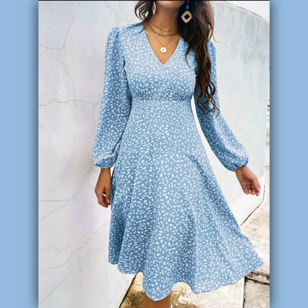 Blue Floral Dress